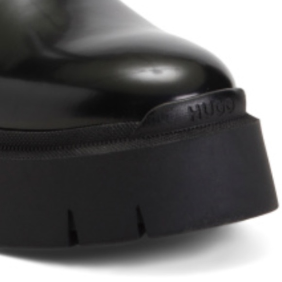NWT HUGO BOSS Made In Portugal Black Leather Chelsea Booties Size EU40/US9 - Picture 5 of 5